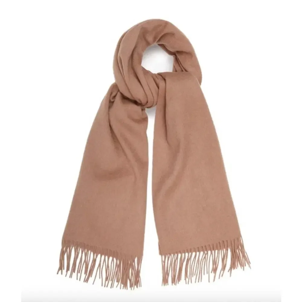REISS Saskia Lambswool Cashmere Blend Scarf NEW Cream Tan $145